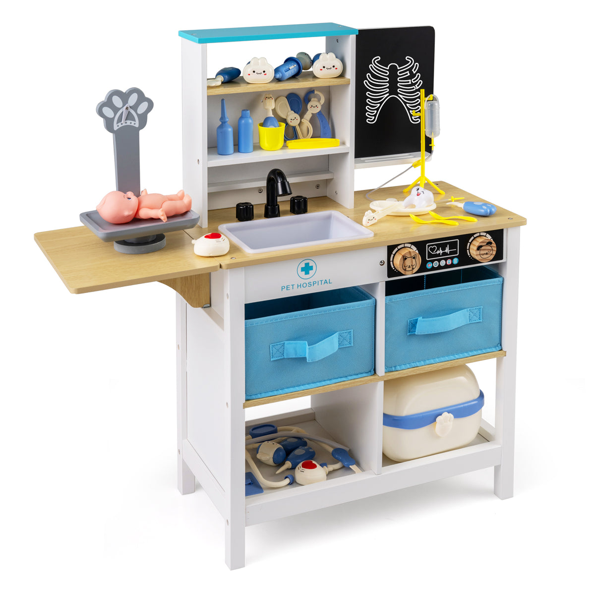 Set de jeu en bois cabinet médical de docteur avec tableau noir