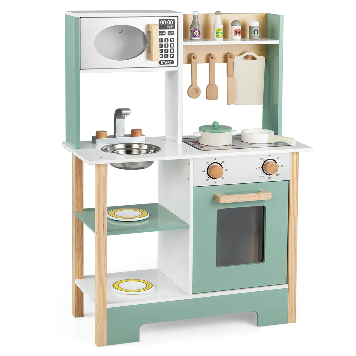 Cuisine de jeu en bois avec tableau noir, cadeau d’anniversaire pour enfants de 3 ans et plus
