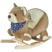 Baby Rocking Horse, Plush Animal Rocker Bear with Sound, Seat Belt, Handle Grip for 18-36 Months, Brown-Toys & Games > Baby & Toddler Toys > Riding & Rocking Toys > Rocking Horses-DECOROLALA