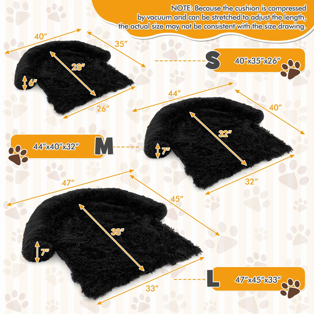 Plush Calming Dog Couch Bed with Anti-Slip Bottom-M-Dog Supplies-DECOROLALA