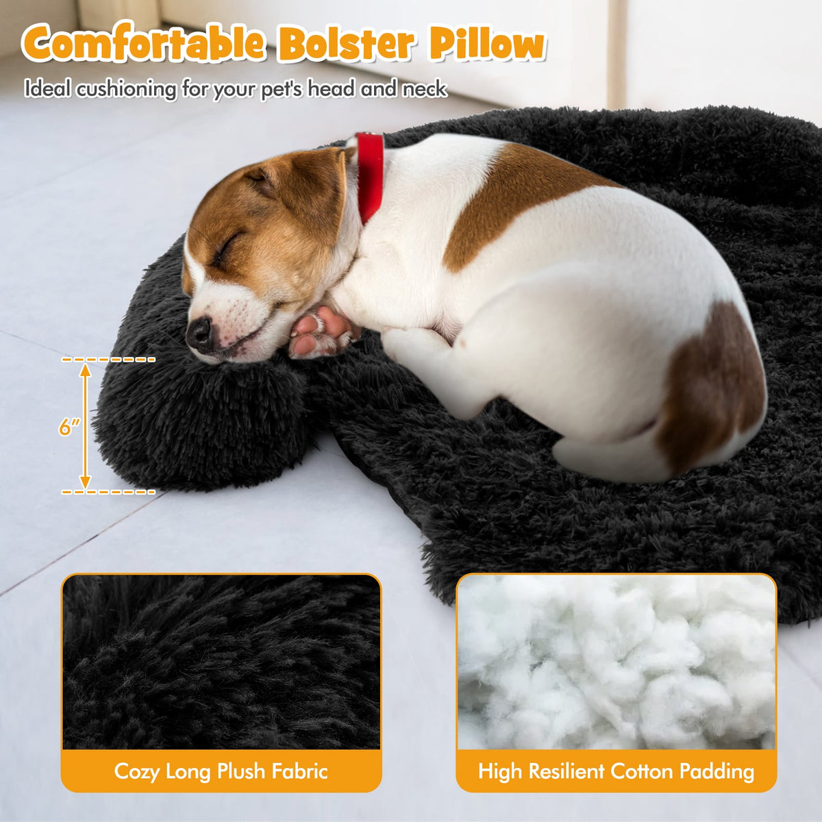 Plush Calming Dog Couch Bed with Anti-Slip Bottom-S-Dog Supplies-DECOROLALA
