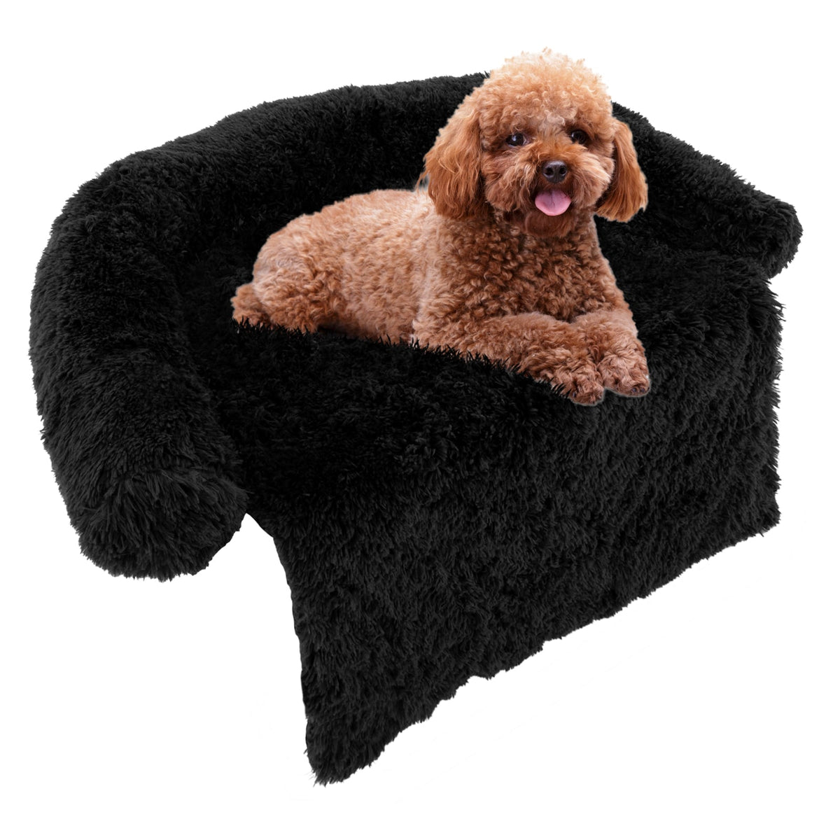 Plush Calming Dog Couch Bed with Anti-Slip Bottom-S-Dog Supplies-DECOROLALA