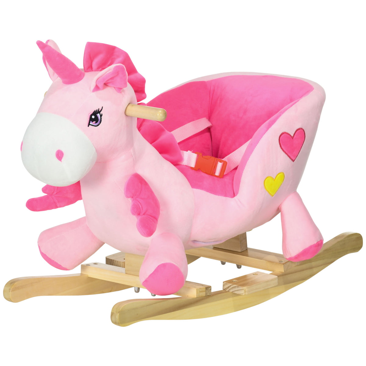 Baby Rocking Horse, Plush Animal Rocker Unicorn with Sound, Handle Grip for 18-36 Months, Pink-Toys & Games > Baby & Toddler Toys > Riding & Rocking Toys > Rocking Horses-DECOROLALA