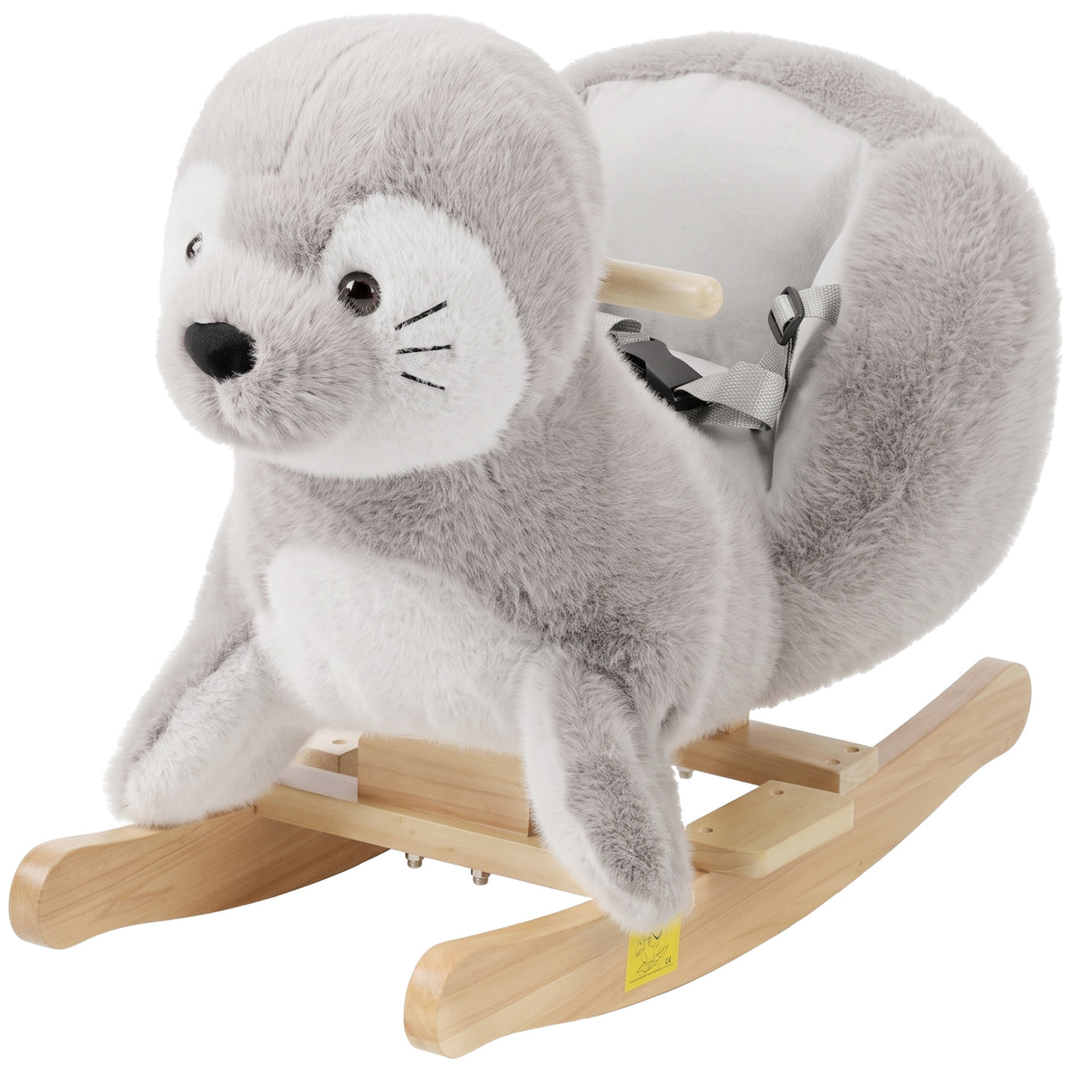 Baby Rocking Horse, Plush Seal Ride-On Toy for Toddlers 12-36 Months, Kids Animal Rocker with Sounds, Grey-Toys & Games > Baby & Toddler Toys > Riding & Rocking Toys > Rocking Horses-DECOROLALA