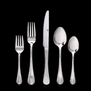 Polaris Flatware Set 20PC Hammered Stainless Steel-Cutlery and Flatware-DECOROLALA
