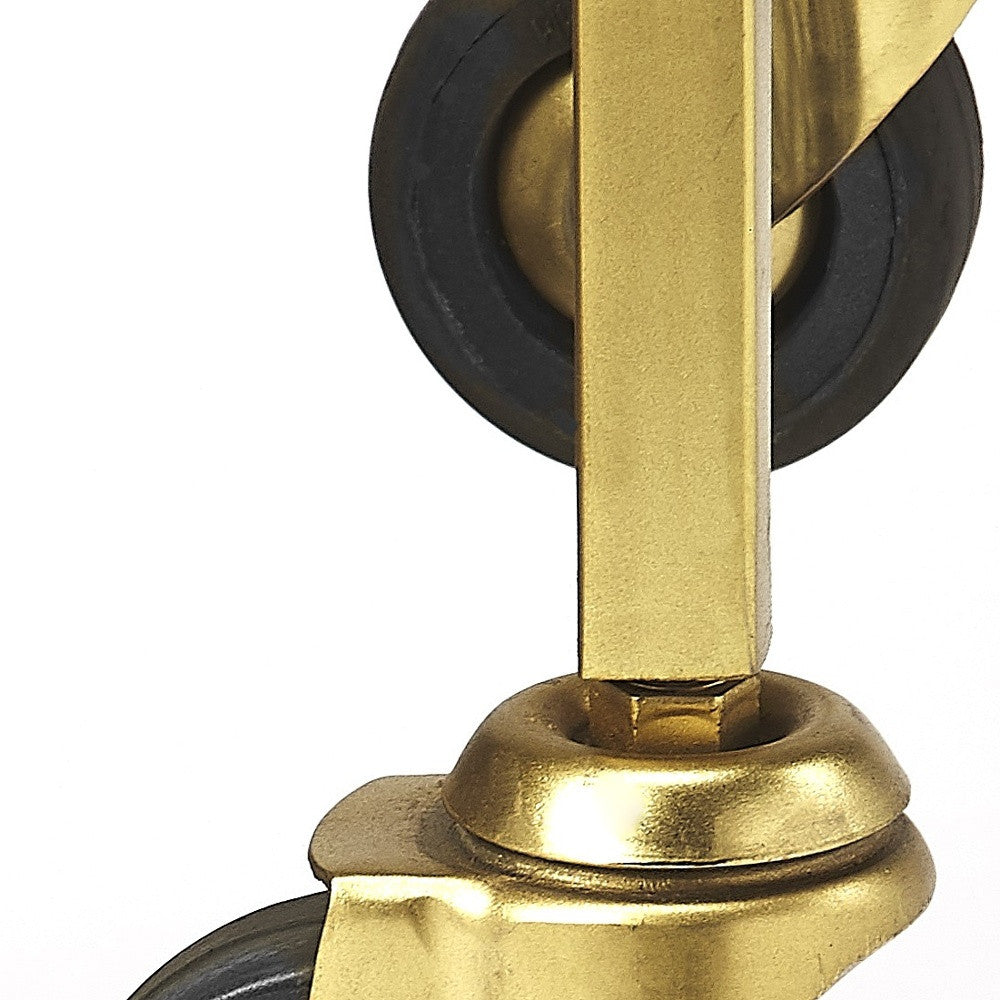 Polished Gold Bar Cart-Kitchen Carts-Islands-DECOROLALA