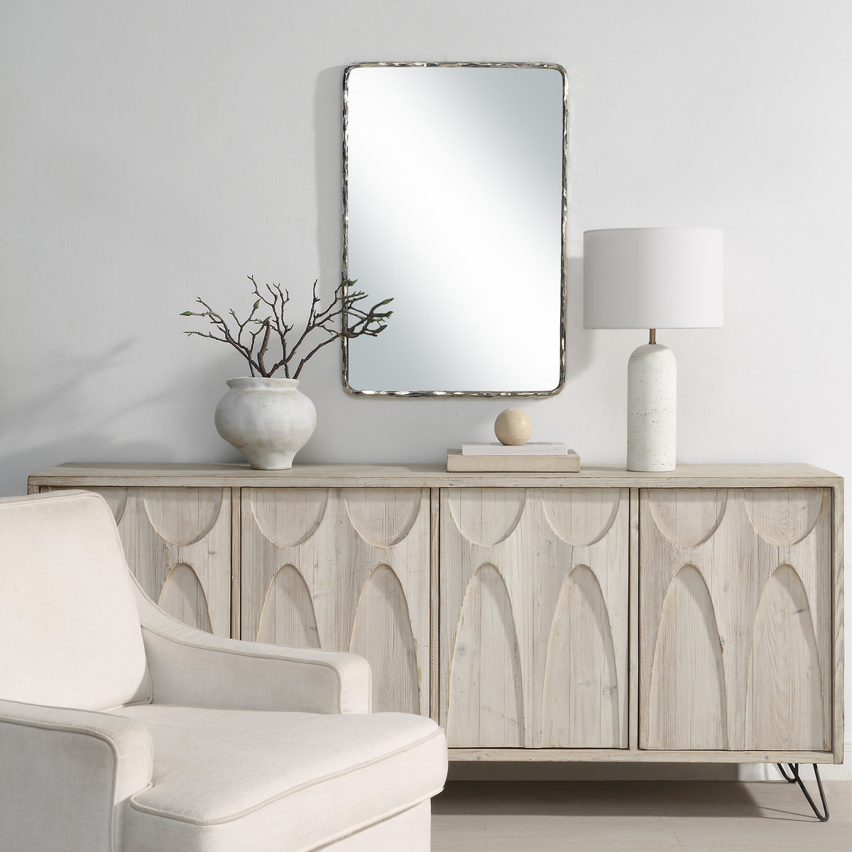 Pollonia 36" H x 24" W Wall Mirror, Grey-Mirrors-DECOROLALA