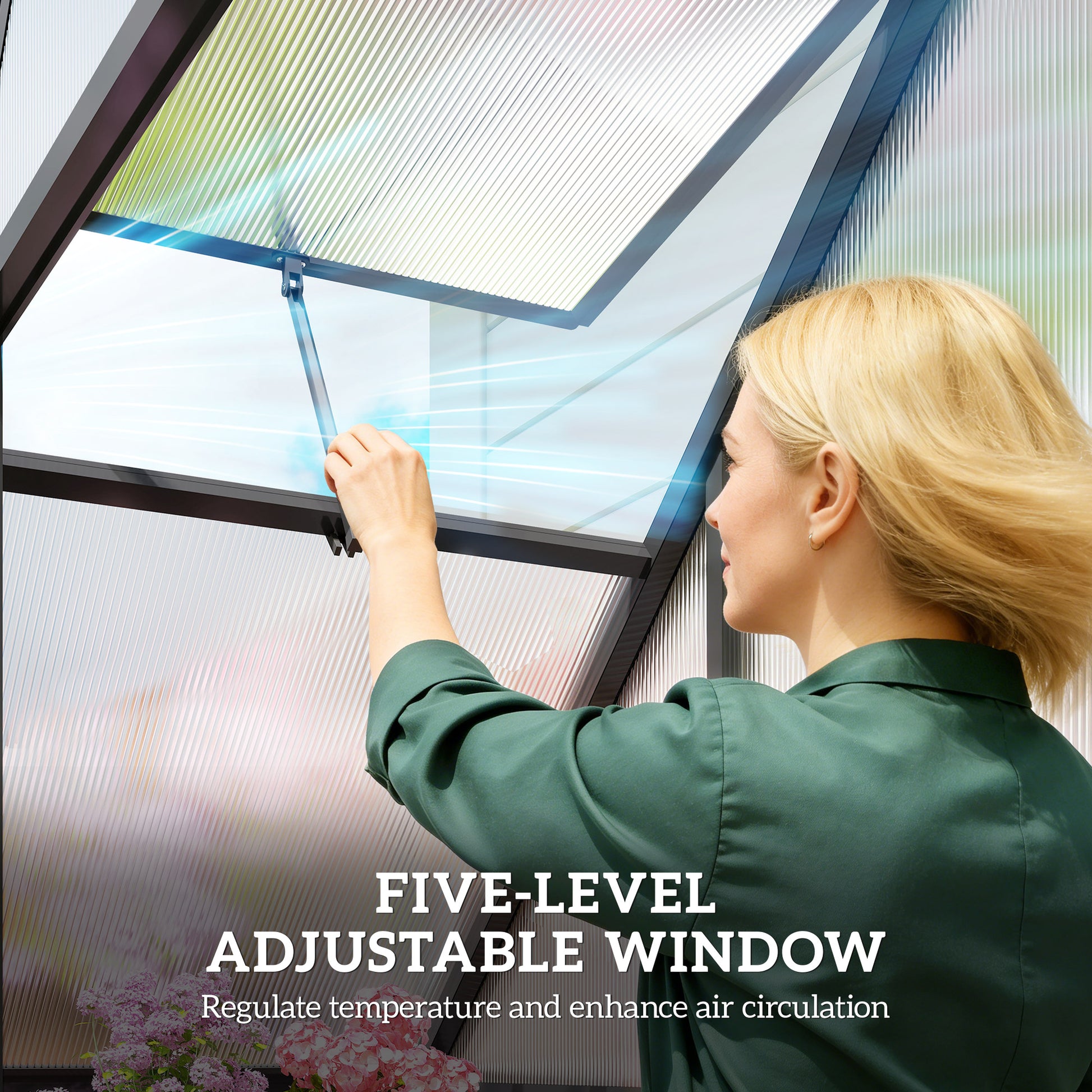 Polycarbonate Walk-in Greenhouse - Black 5.5' x 2' Aluminum-DECOROLALA