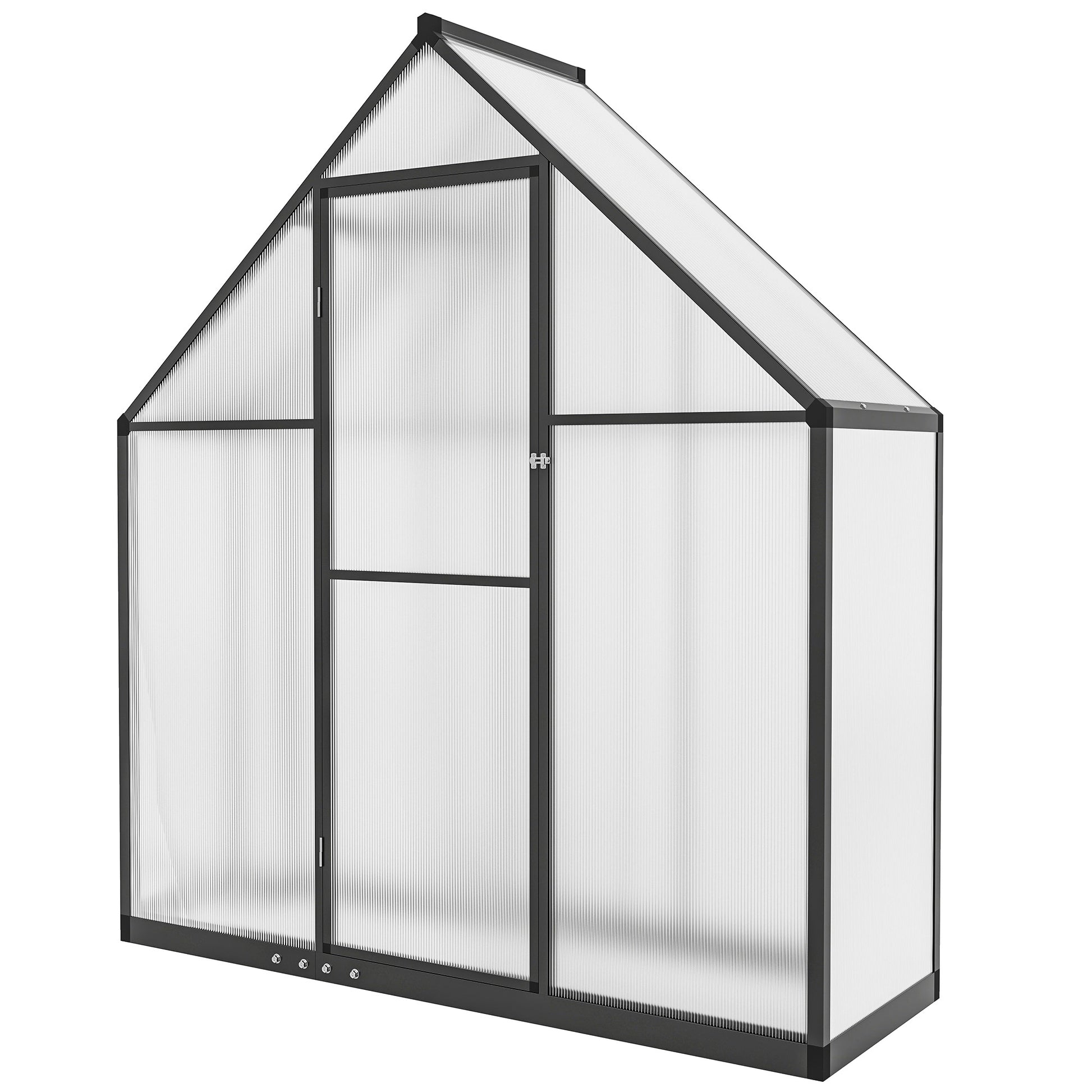 Polycarbonate Walk-in Greenhouse - Black 5.5' x 2' Aluminum-DECOROLALA