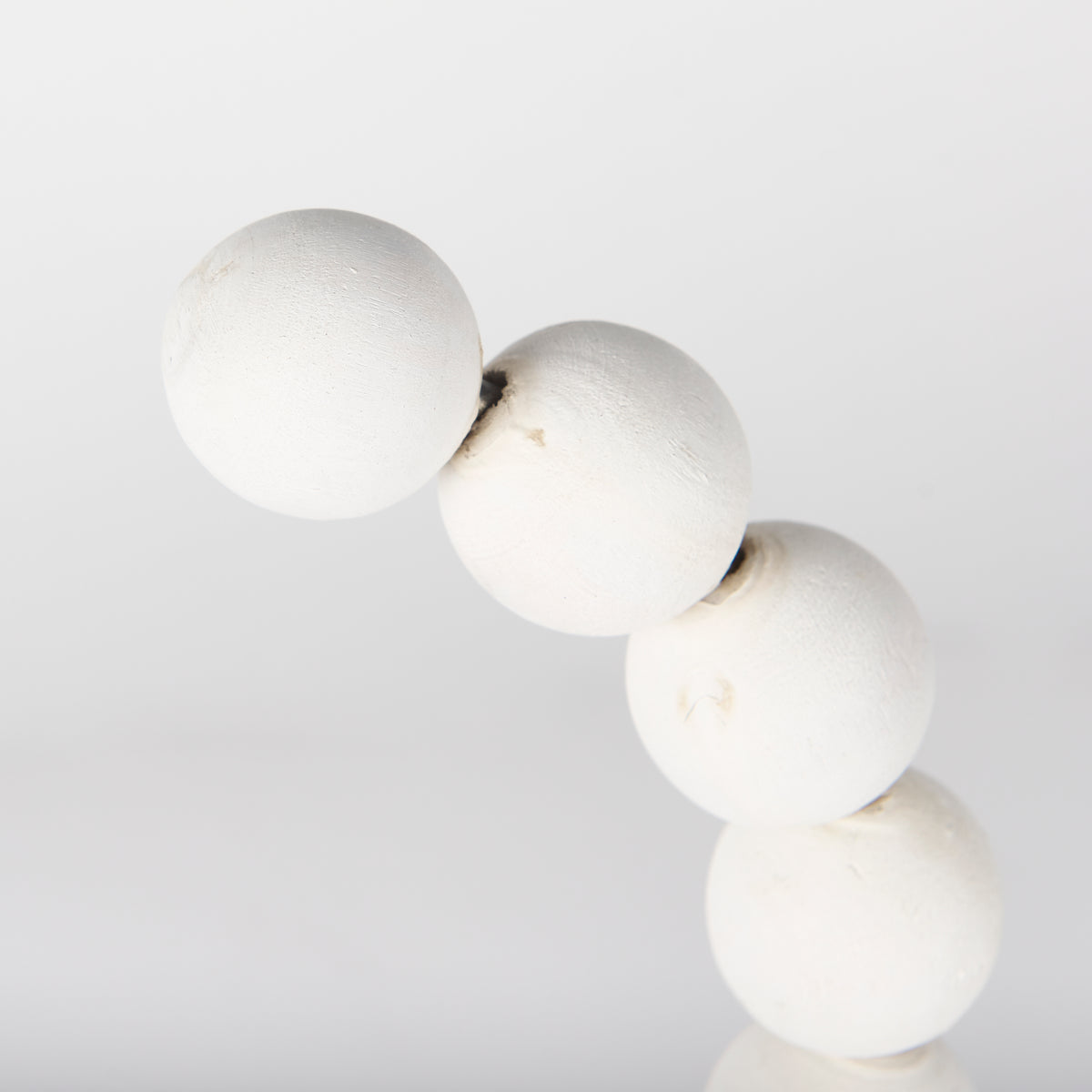 Pontchartrain I (Small) 9L x 5W White Beaded Broken Sphere Decorative Object W/ Gold Base-Objects-DECOROLALA