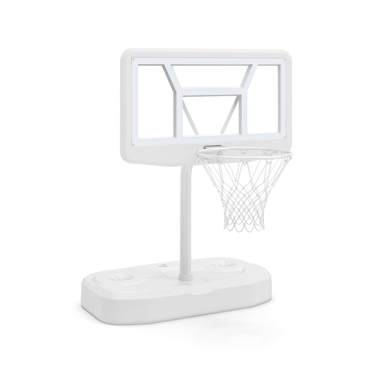 Pool Basketball Hoop Set with 2 Balls and Pump for Water Games-White-Sporting Goods-DECOROLALA