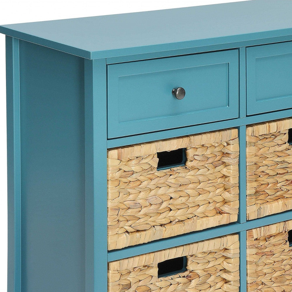 Pop Of Color Teal Accent Chest With Storage-Cabinets-DECOROLALA