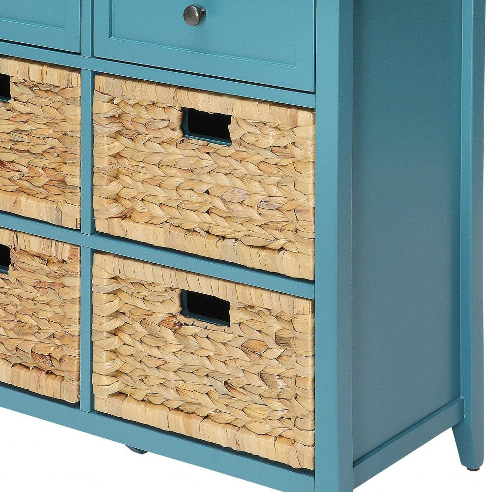 Pop Of Color Teal Accent Chest With Storage-Cabinets-DECOROLALA