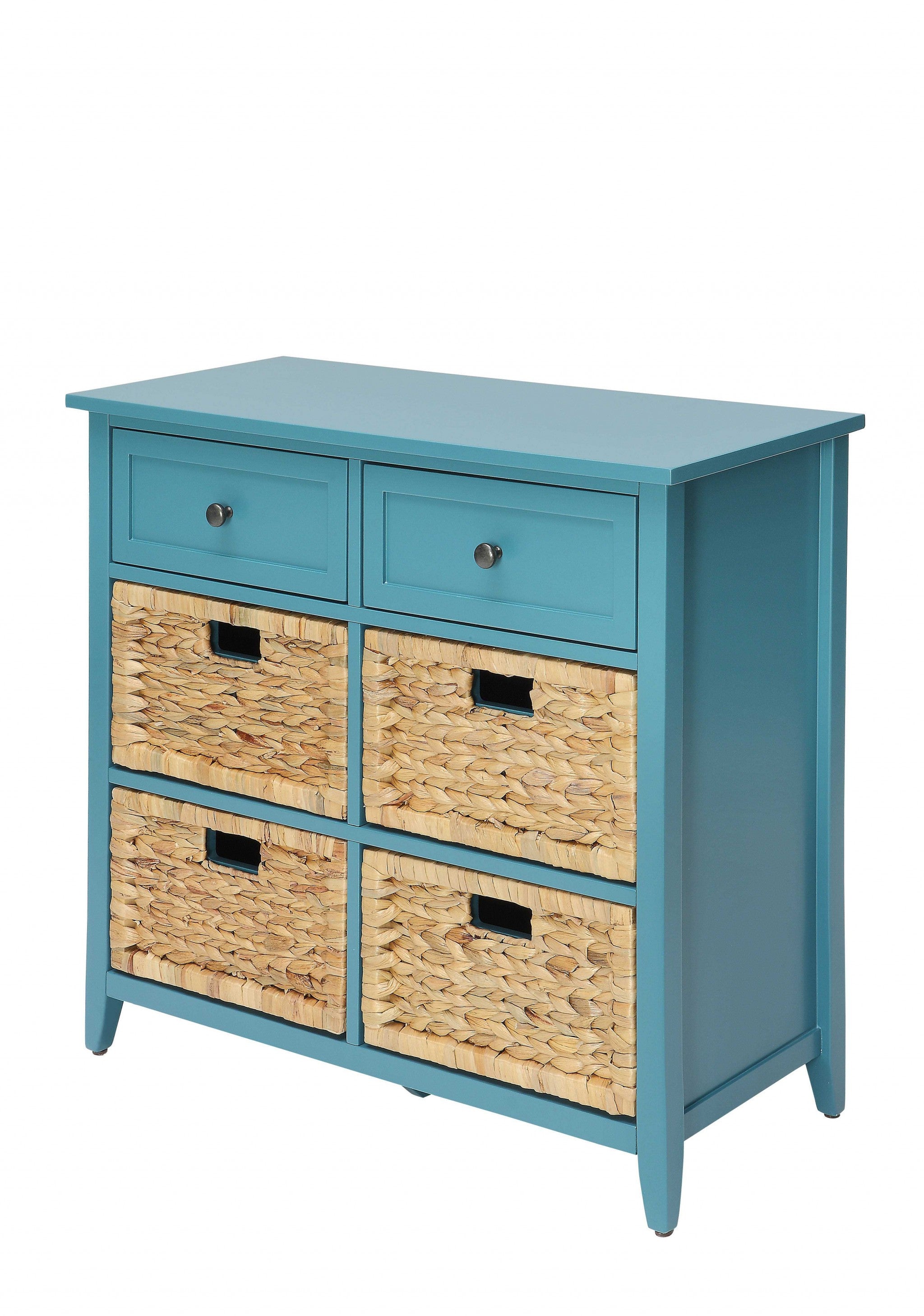 Pop Of Color Teal Accent Chest With Storage-Cabinets-DECOROLALA