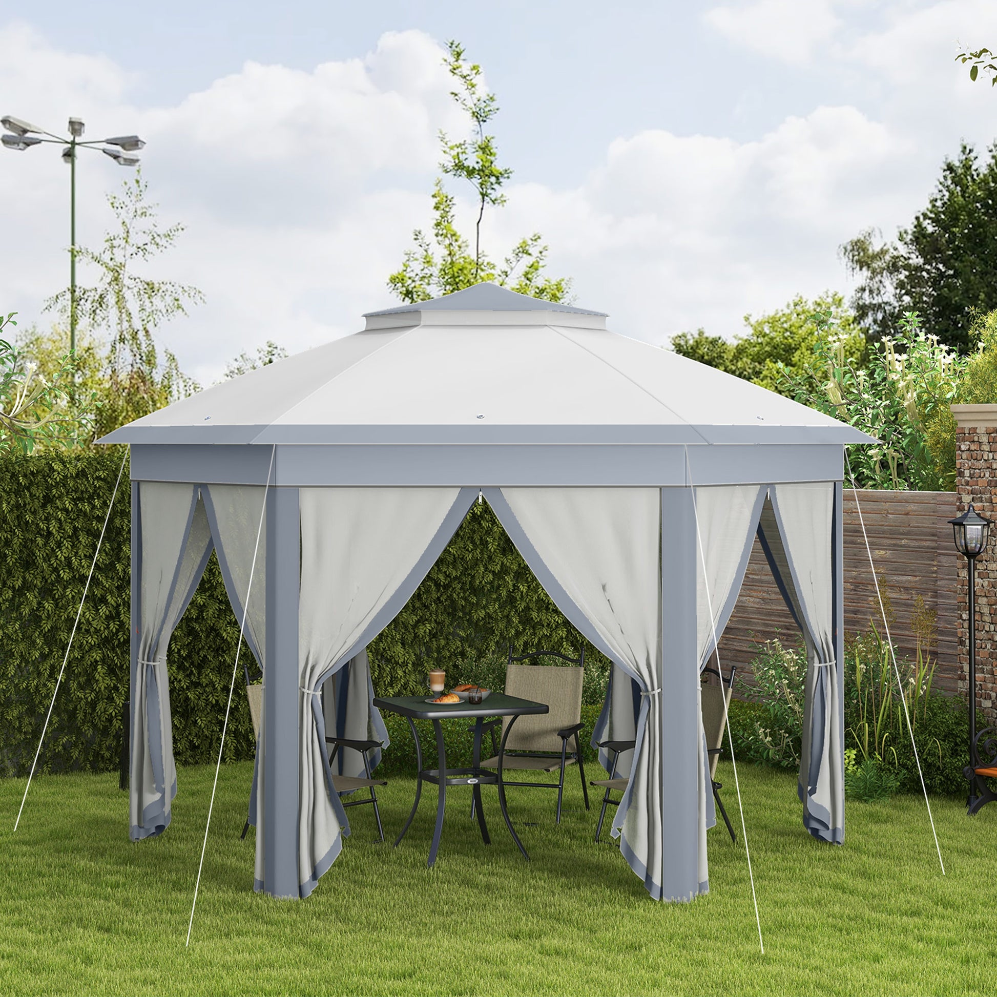Pop Up Canopy Tent 13x13 Grey Netting-DECOROLALA