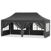 Pop Up Canopy Tent with 6 Removable Sidewalls for Patio-Black-Canopies-DECOROLALA