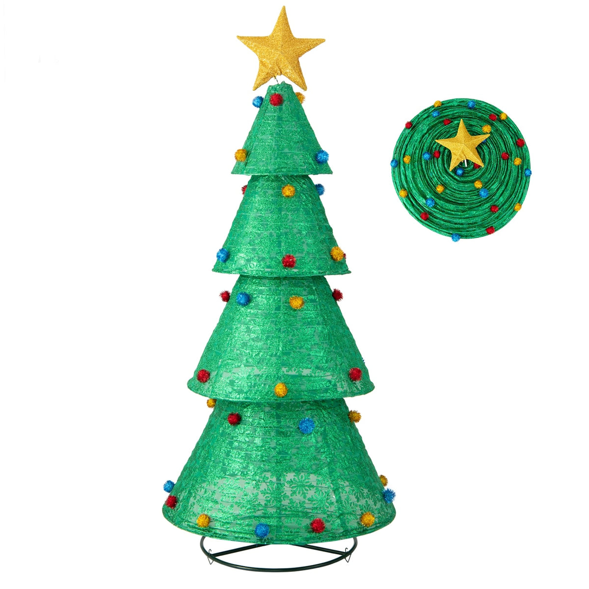 Pop-Up Christmas Tree with 200 Warm White LED Lights-Christmas Trees-DECOROLALA