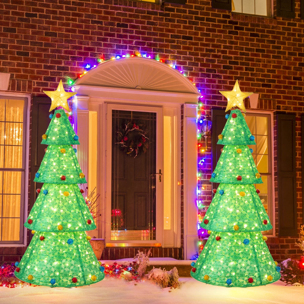 Pop-Up Christmas Tree with 200 Warm White LED Lights-Christmas Trees-DECOROLALA