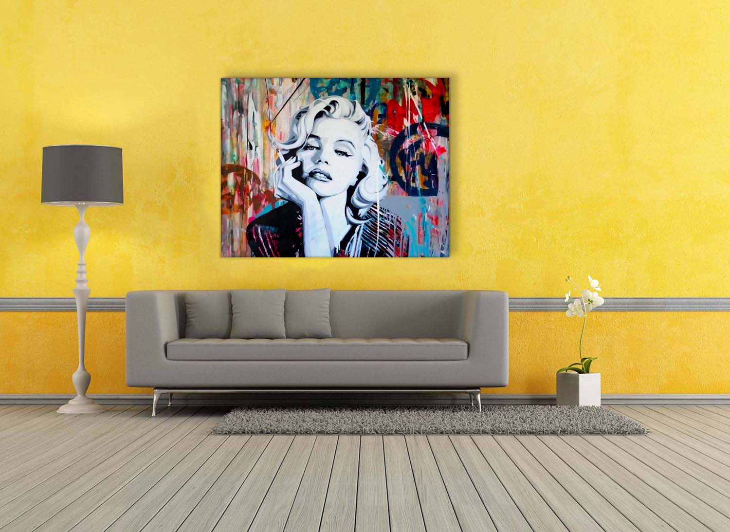Pop and Urban Art Canvas of Marilyn - Wall art decor- Modern Artwork-Diamond varnish-Wall Art-DECOROLALA