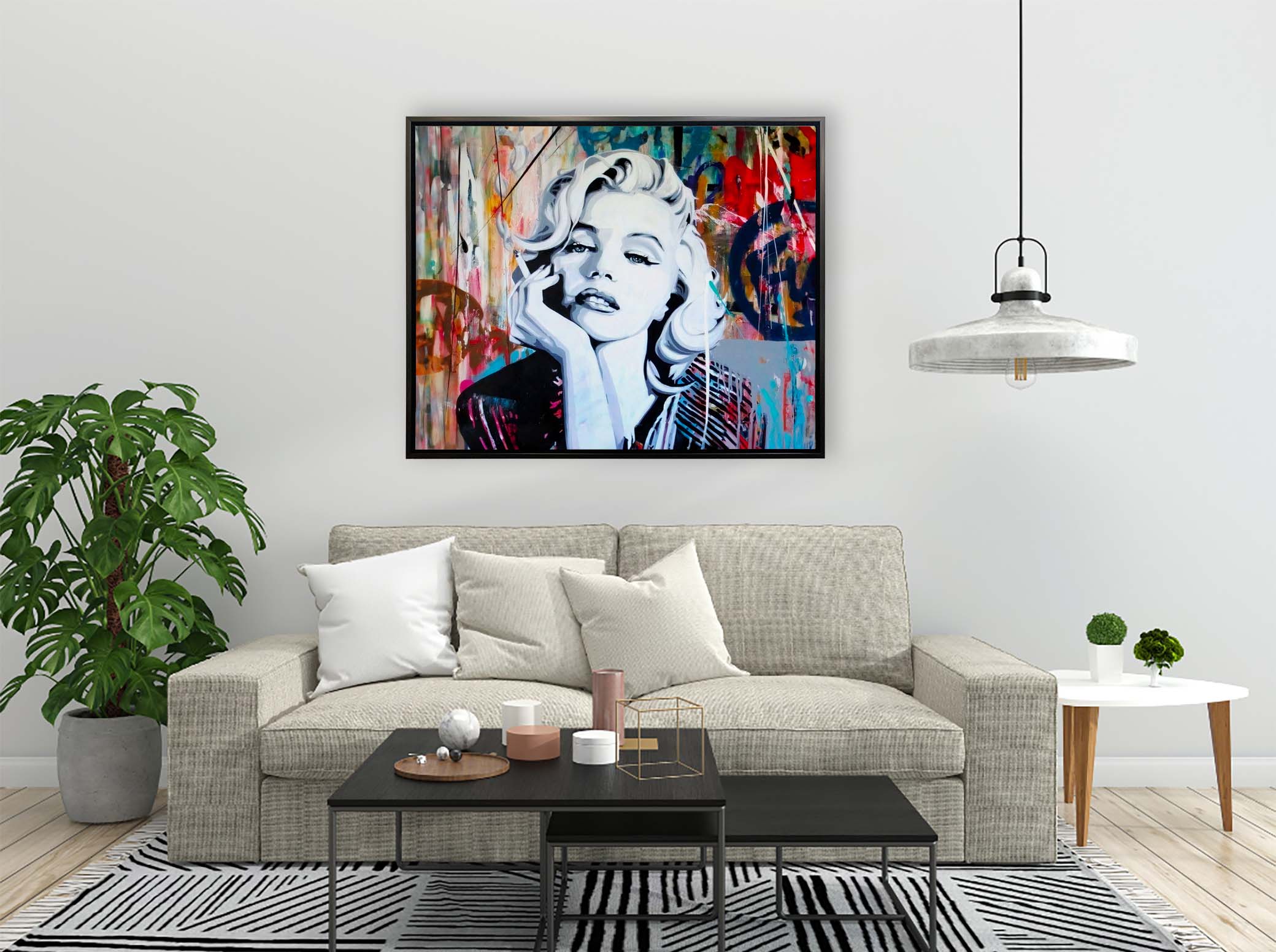 Pop and Urban Art Canvas of Marilyn - Wall art decor- Modern Artwork-Diamond varnish-Wall Art-DECOROLALA