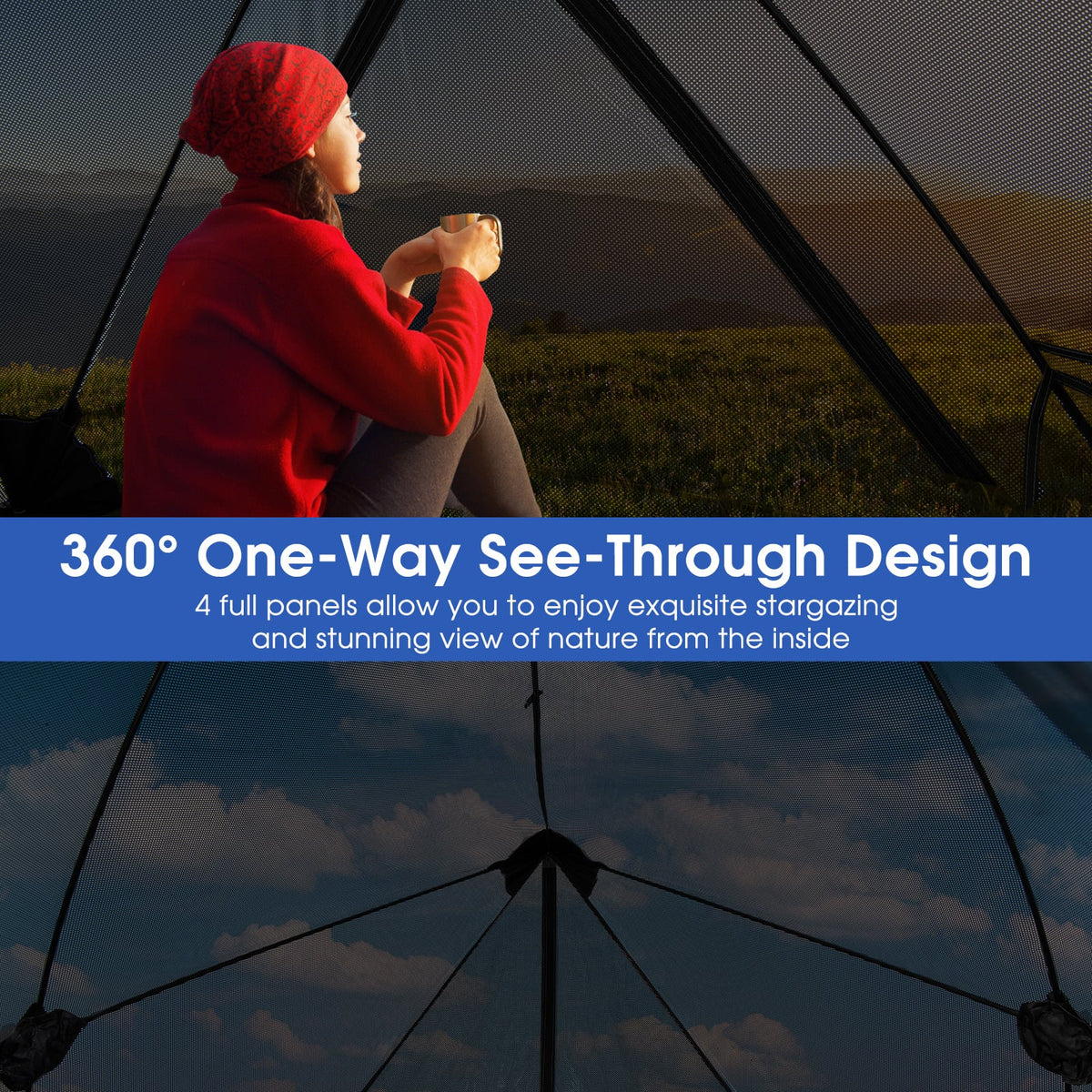 Pop-up Camping Tent for 2-3 People with Carry Bag and Rainfly for Backpacking Hiking Trip-Gray-Tents-DECOROLALA
