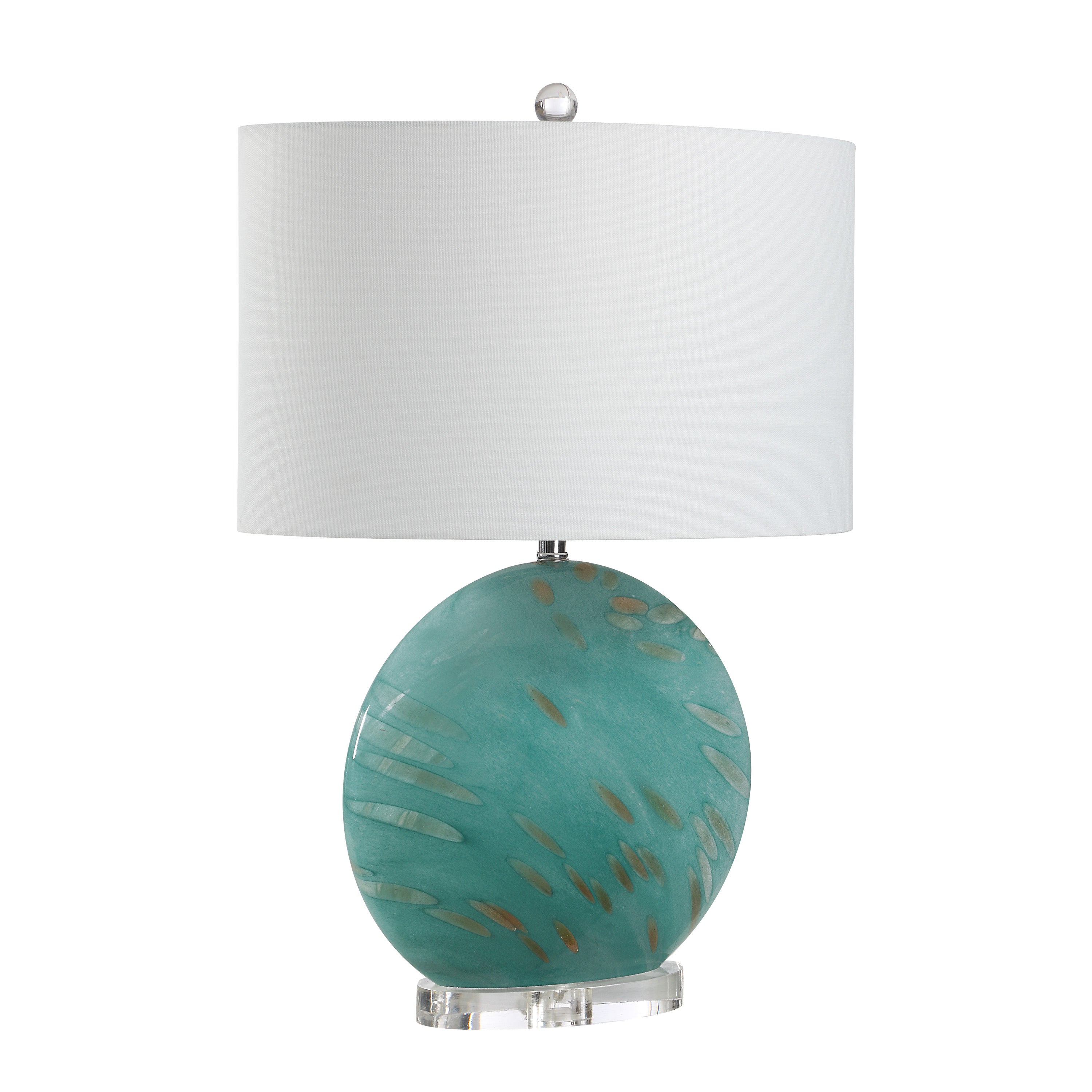 Poppi 24" Green Glass Table Lamp-Table Lamp-DECOROLALA