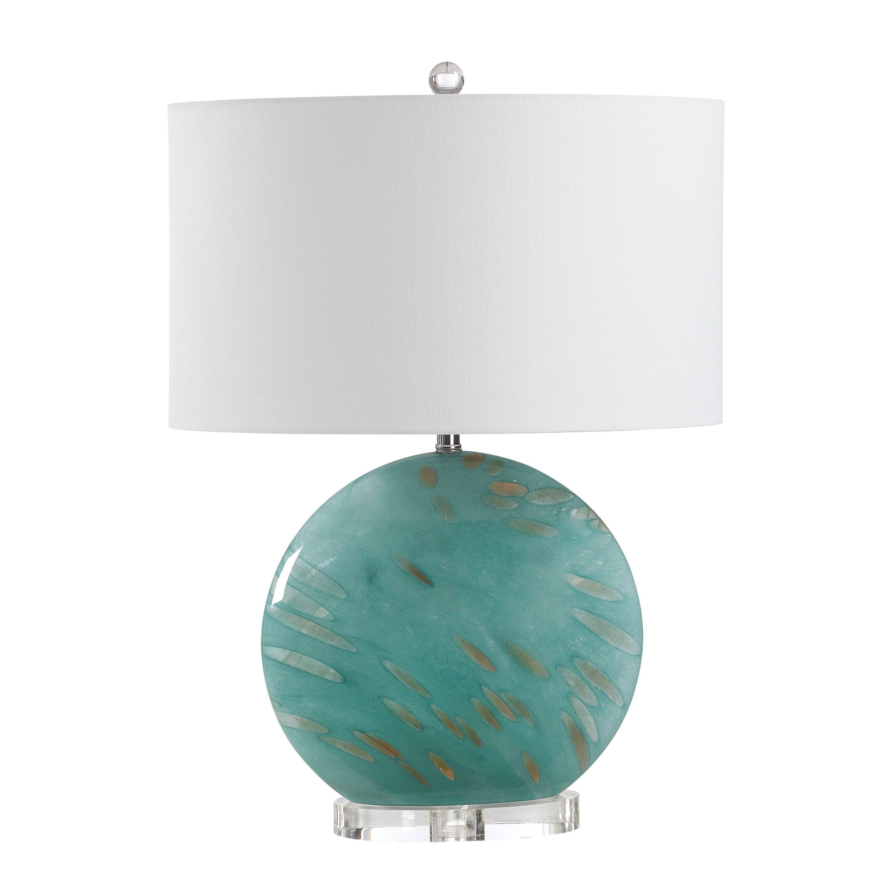 Poppi 24" Green Glass Table Lamp-Table Lamp-DECOROLALA