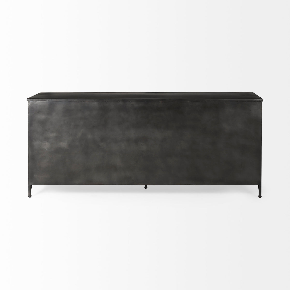 Poppy I 79x16 Black Metal With Glass Door Sideboard-Sideboards & Buffets-DECOROLALA