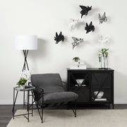 Poppy III Accent Cabinet - Black Metal Glass Door-Accent Cabinets & Chests-DECOROLALA