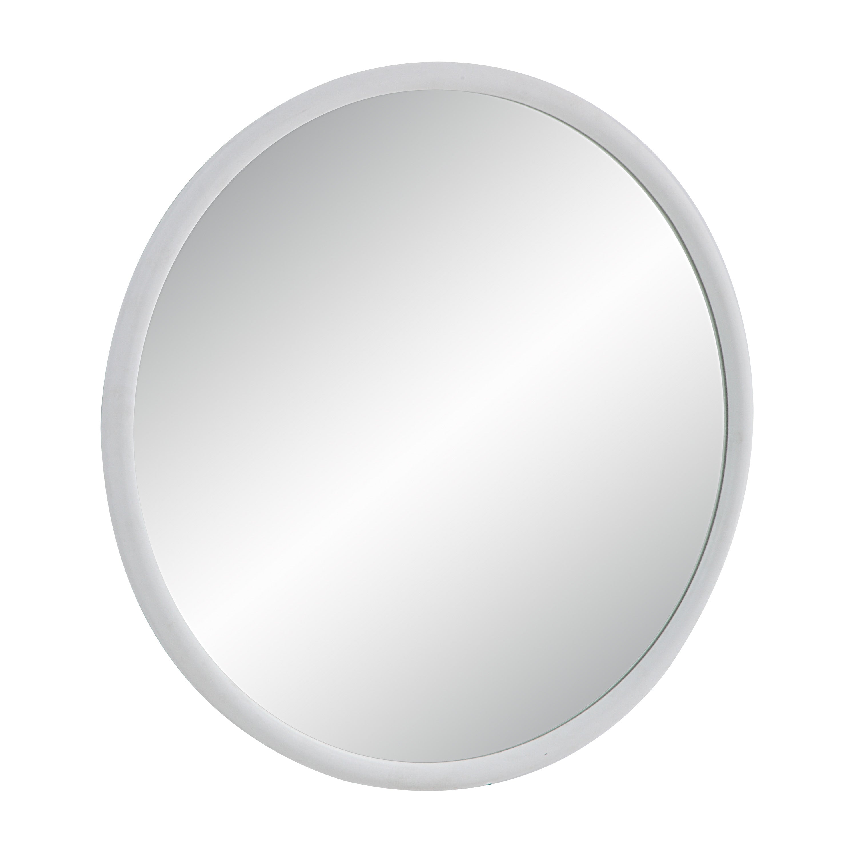 Porpoise 36" Tall Round Mirror, Matte White-Mirror-DECOROLALA
