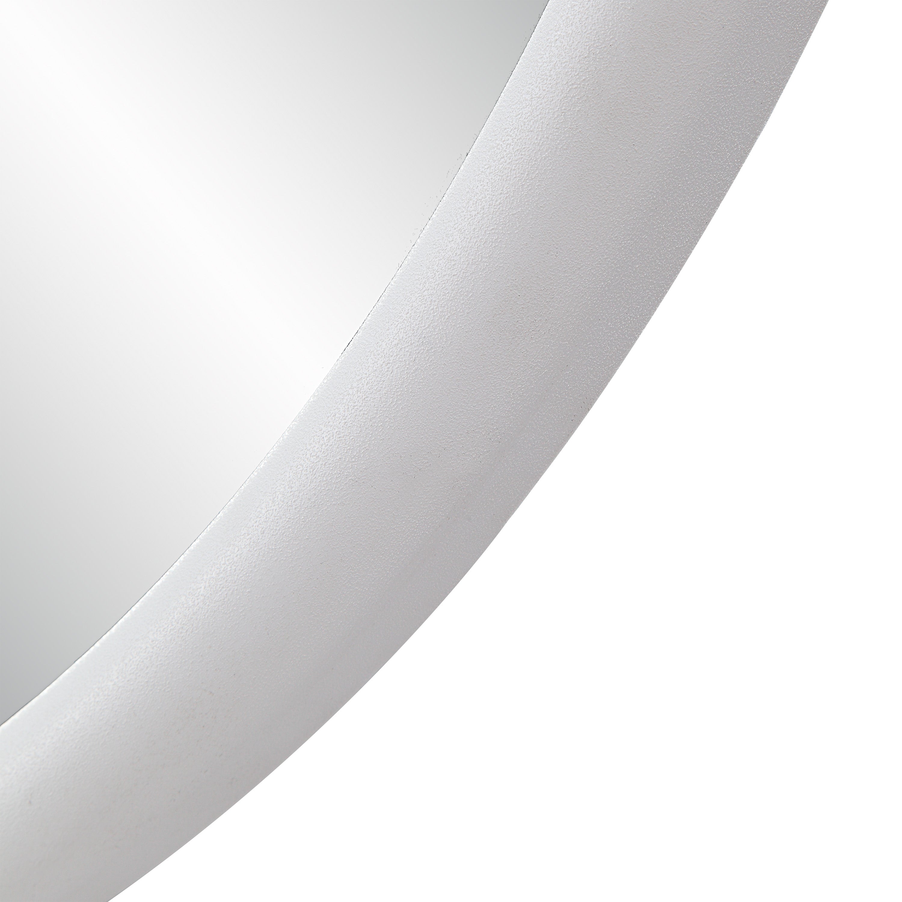 Porpoise 36" Tall Round Mirror, Matte White-Mirror-DECOROLALA