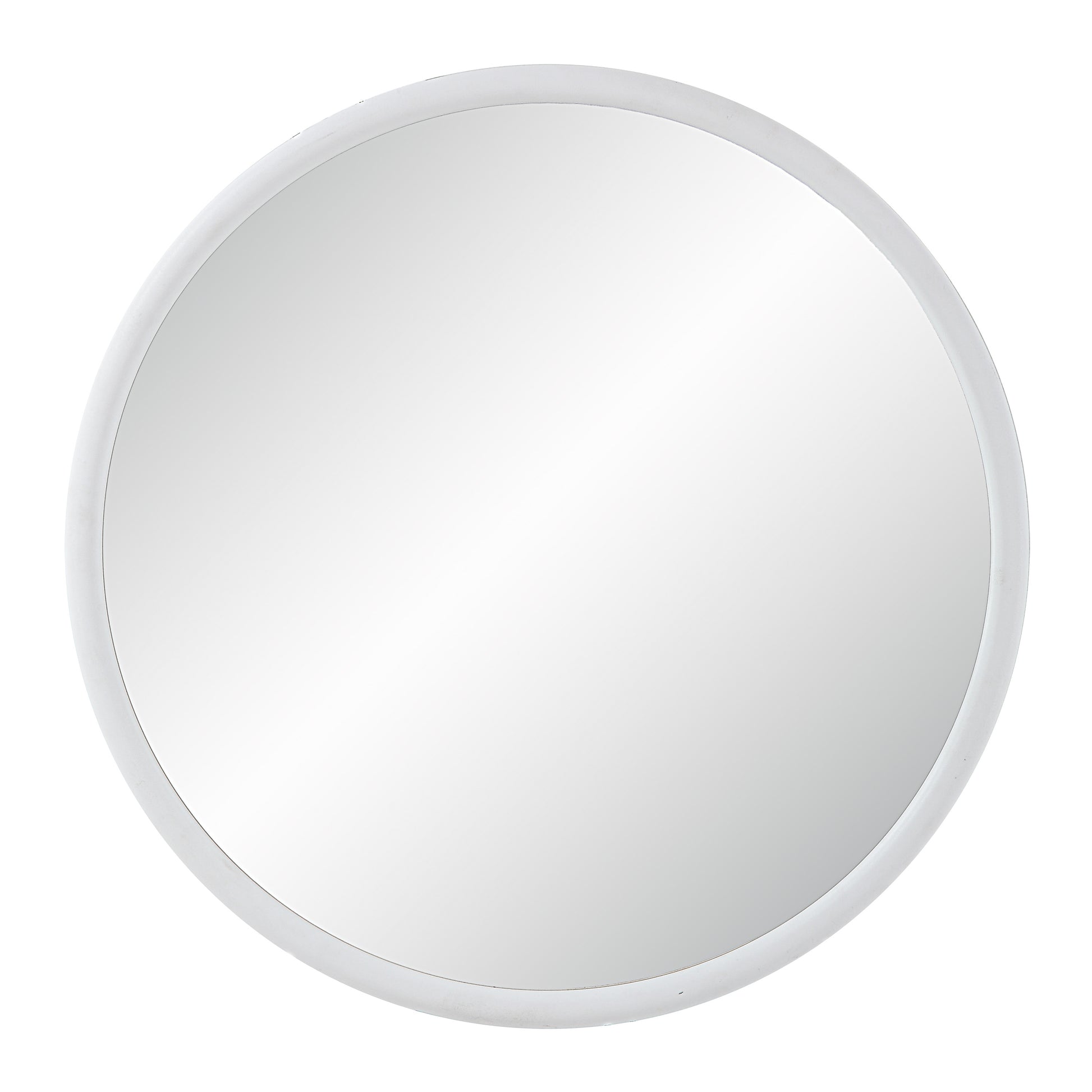Porpoise 36" Tall Round Mirror, Matte White-Mirror-DECOROLALA