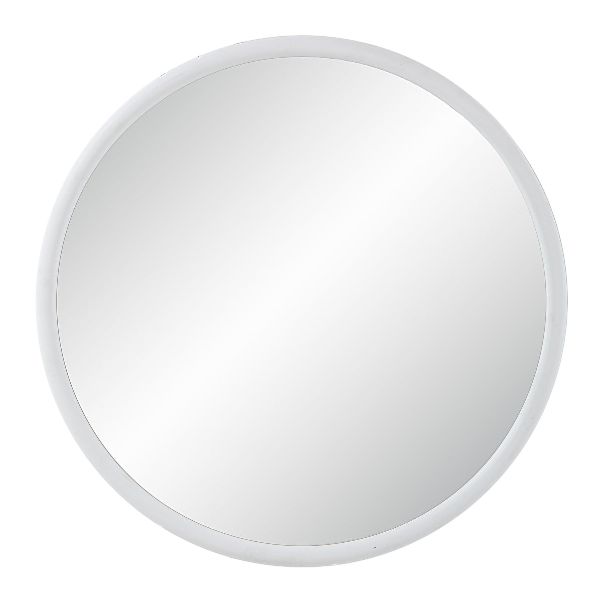 Porpoise 36" Tall Round Mirror, Matte White-Mirrors-DECOROLALA