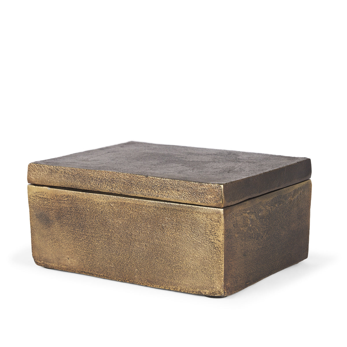 Porschia Large Antiqued Gold Metal Decorative Box-Boxes-DECOROLALA