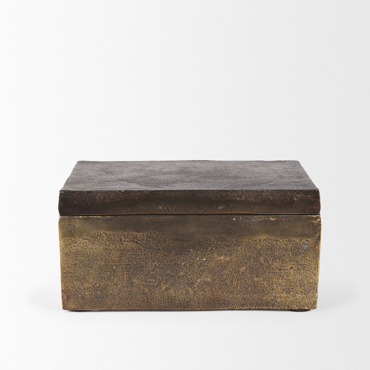 Porschia Large Antiqued Gold Metal Decorative Box-Boxes-DECOROLALA