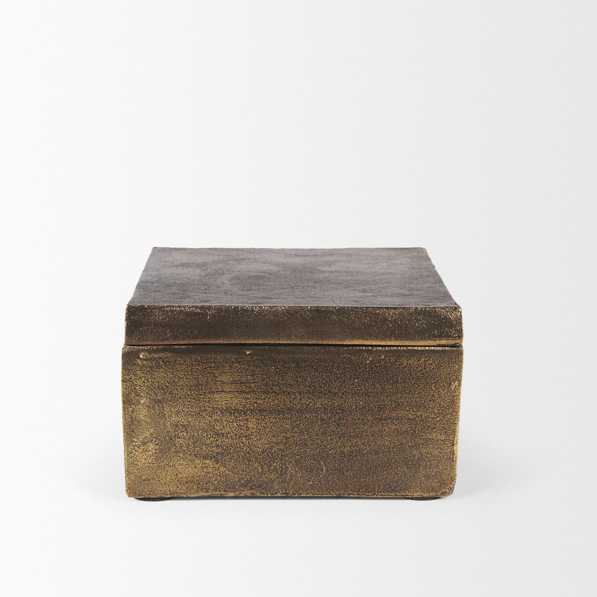 Porschia Large Antiqued Gold Metal Decorative Box-Boxes-DECOROLALA