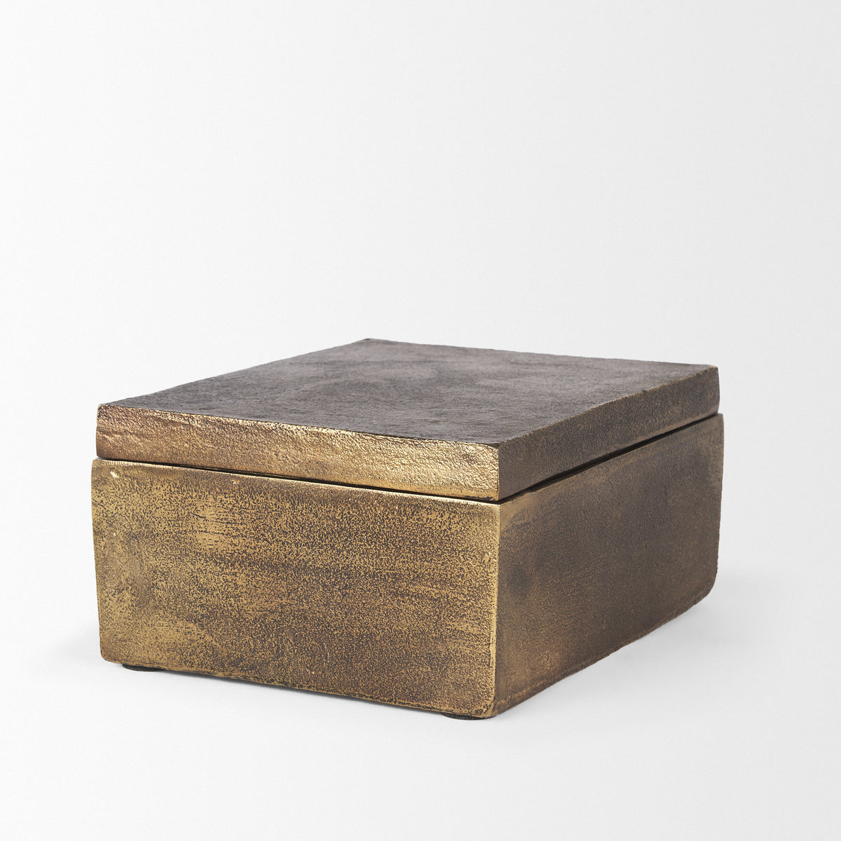 Porschia Large Antiqued Gold Metal Decorative Box-Boxes-DECOROLALA