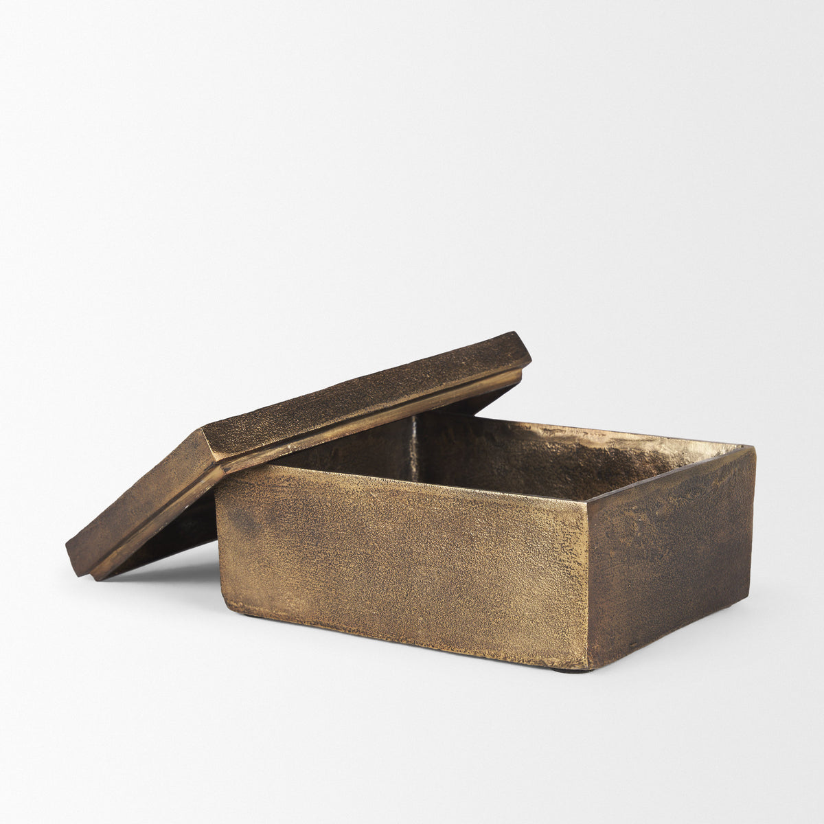 Porschia Large Antiqued Gold Metal Decorative Box-Boxes-DECOROLALA