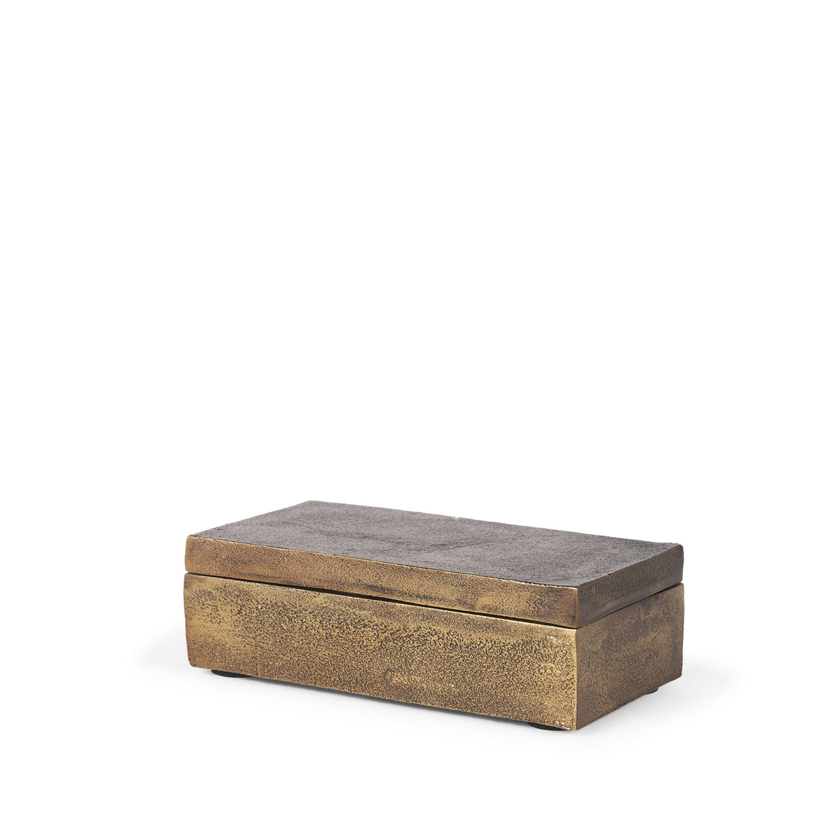 Porschia Small Antiqued Gold Metal Decorative Box-Boxes-DECOROLALA