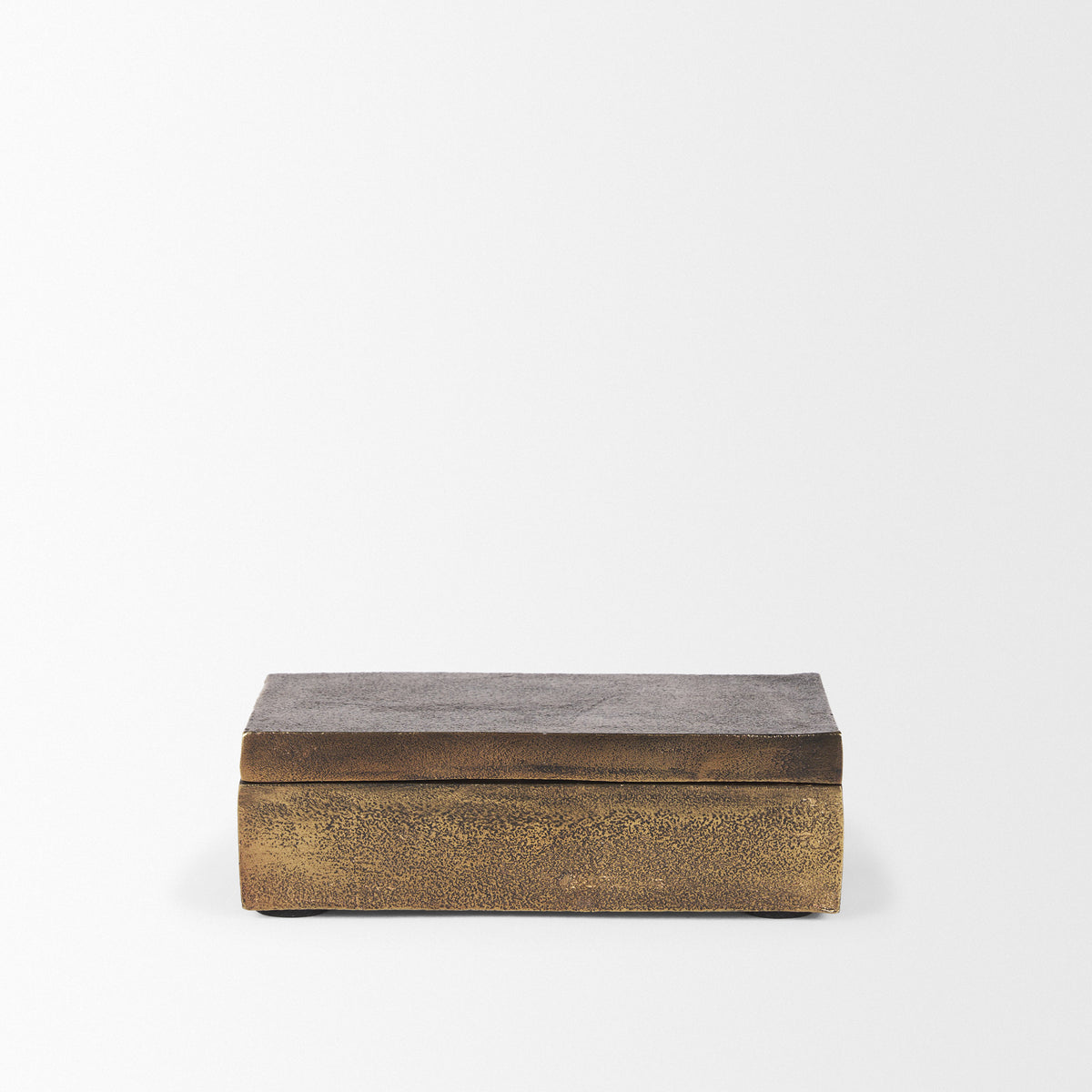 Porschia Small Antiqued Gold Metal Decorative Box-Boxes-DECOROLALA