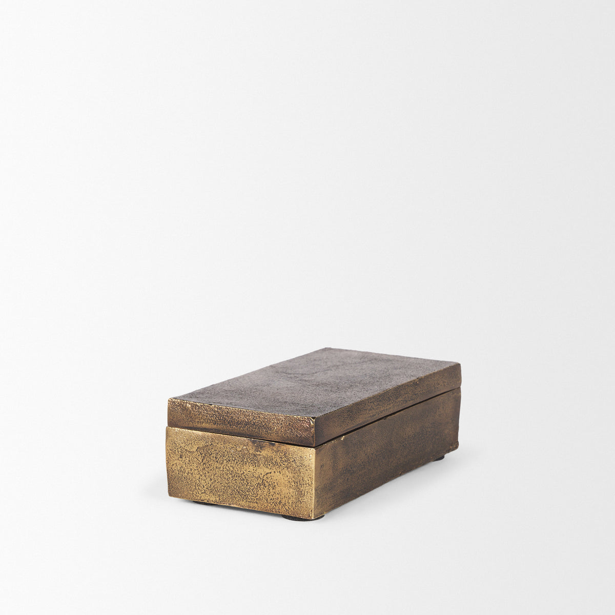 Porschia Small Antiqued Gold Metal Decorative Box-Boxes-DECOROLALA