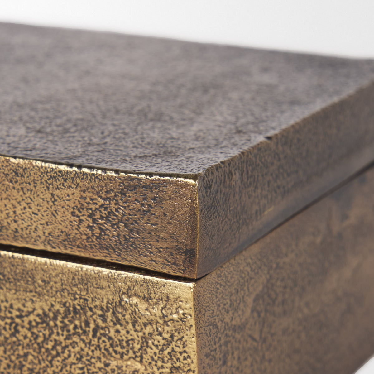 Porschia Small Antiqued Gold Metal Decorative Box-Boxes-DECOROLALA