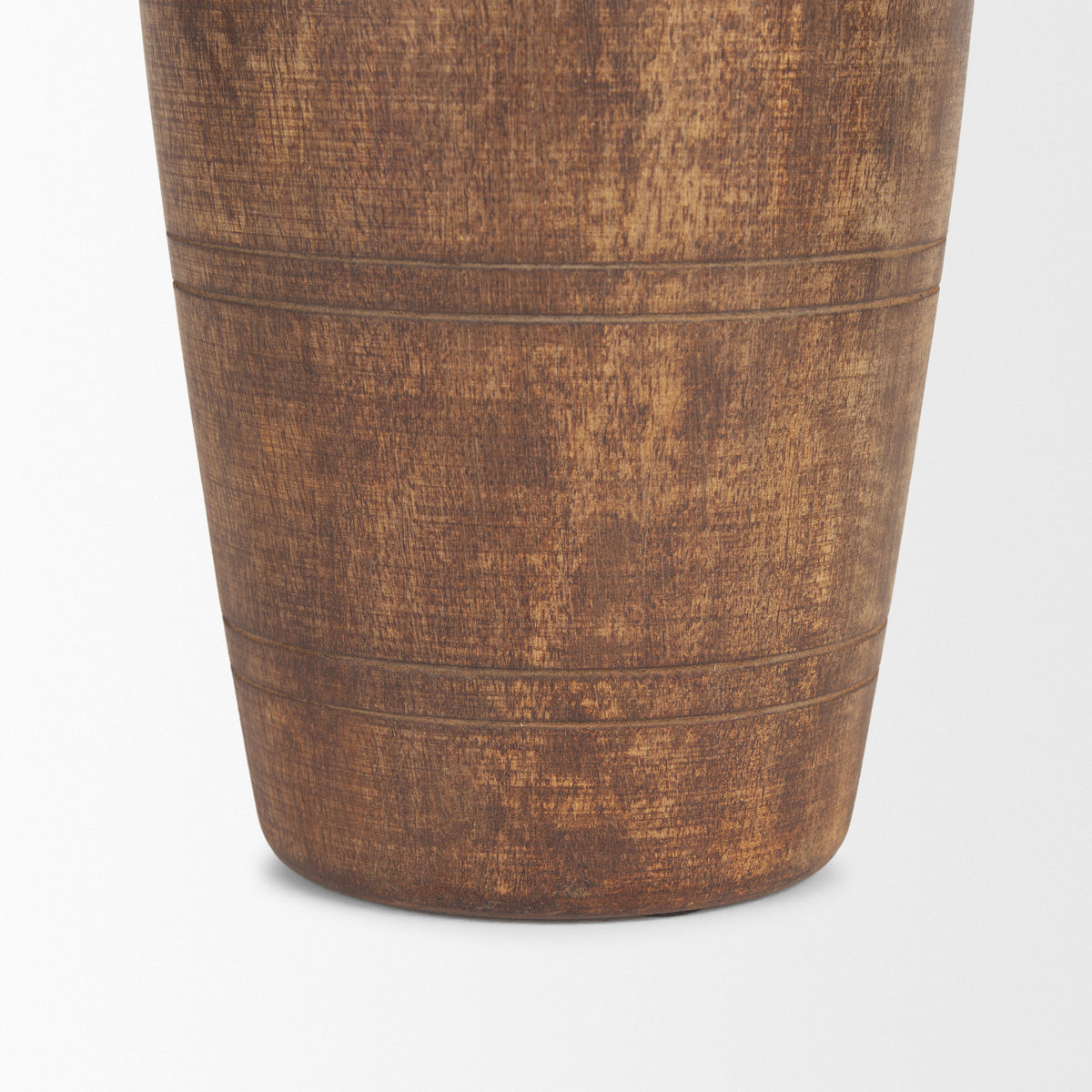Porta Large Medium Brown Reclaimed Wooden Pot-Vase-DECOROLALA