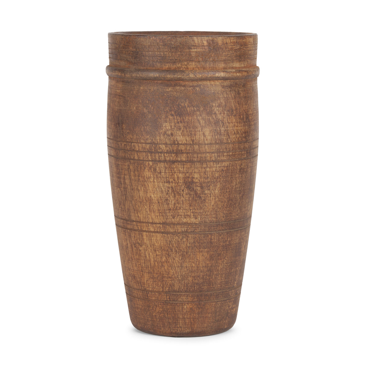 Porta Large Medium Brown Reclaimed Wooden Pot-Vase-DECOROLALA
