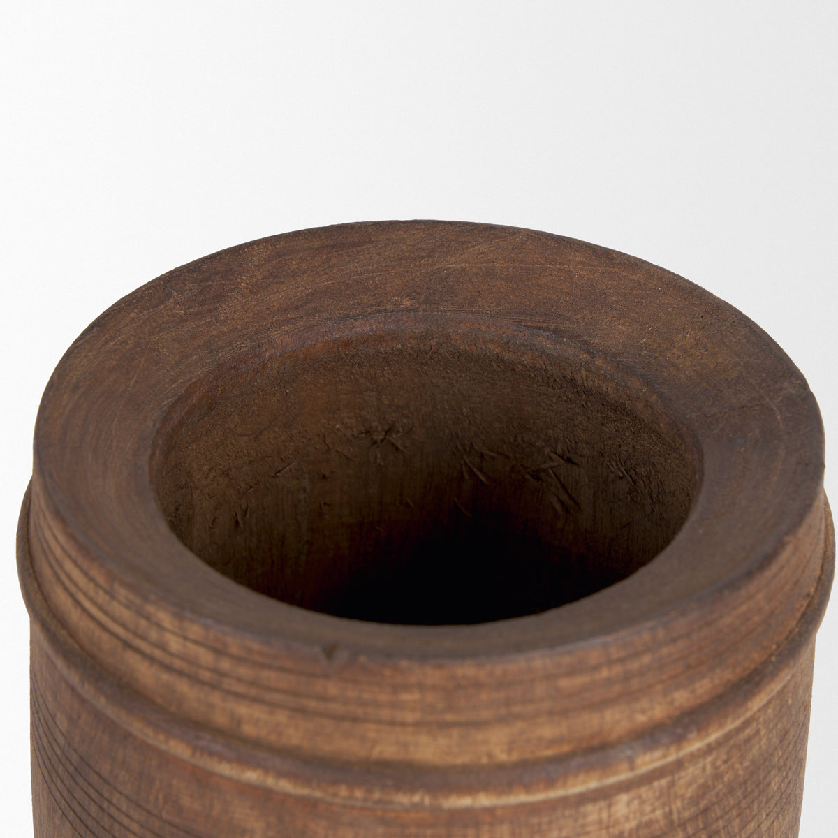Porta Small Medium Brown Reclaimed Wooden Pot-Vase-DECOROLALA