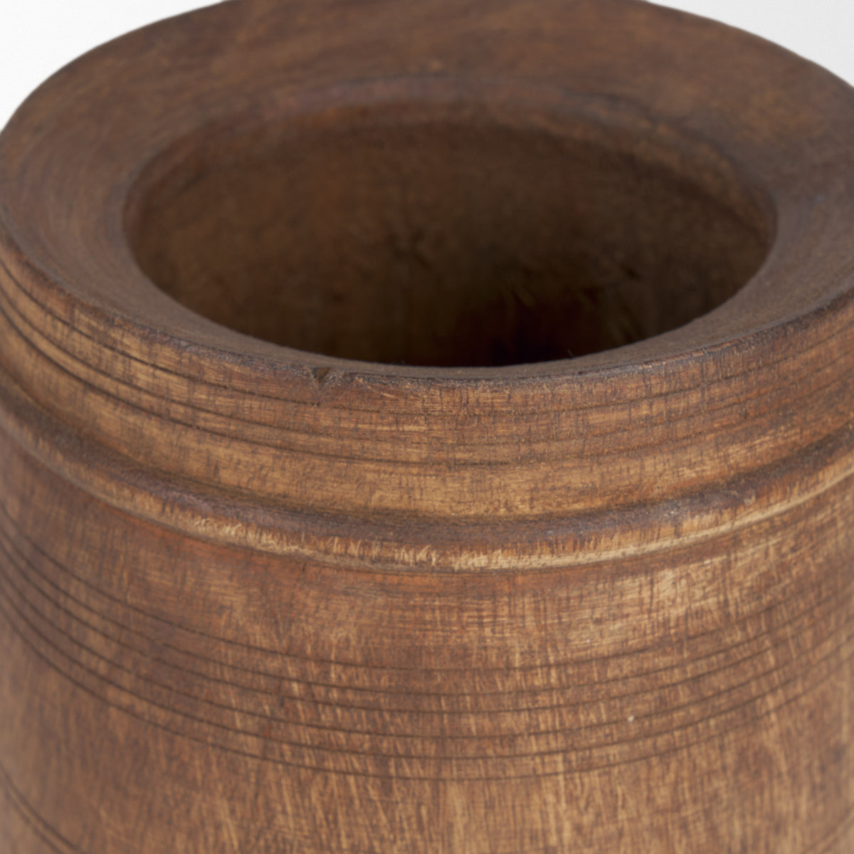 Porta Small Medium Brown Reclaimed Wooden Pot-Vase-DECOROLALA