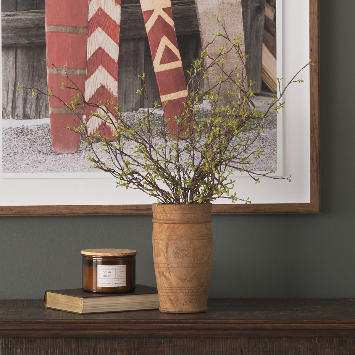 Porta Small Medium Brown Reclaimed Wooden Pot-Vase-DECOROLALA
