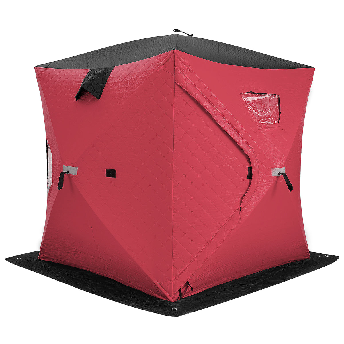 Portable 2 Person Ice Shanty with Cotton Padded Walls-Red-Tents-DECOROLALA