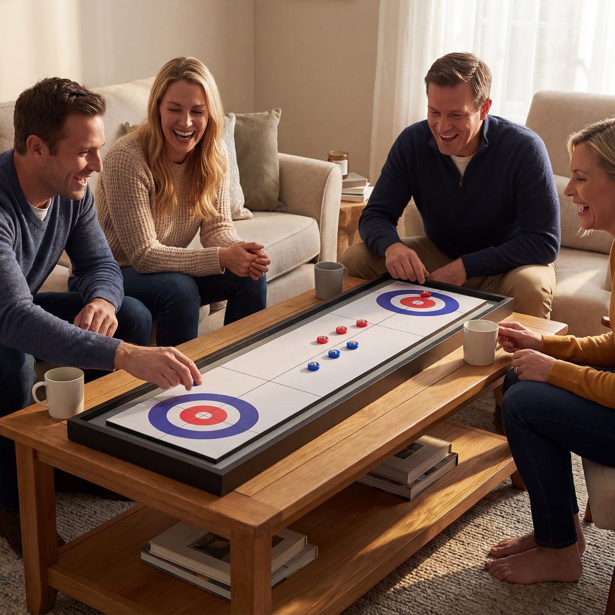 Portable 2-in-1 Tabletop Board Game: Shuffleboard and Curling Set [Best Seller in the US]