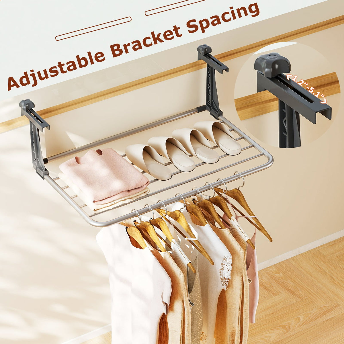 Portable Aluminum Clothes and Towel Drying Rack-Laundry Drying Racks-DECOROLALA